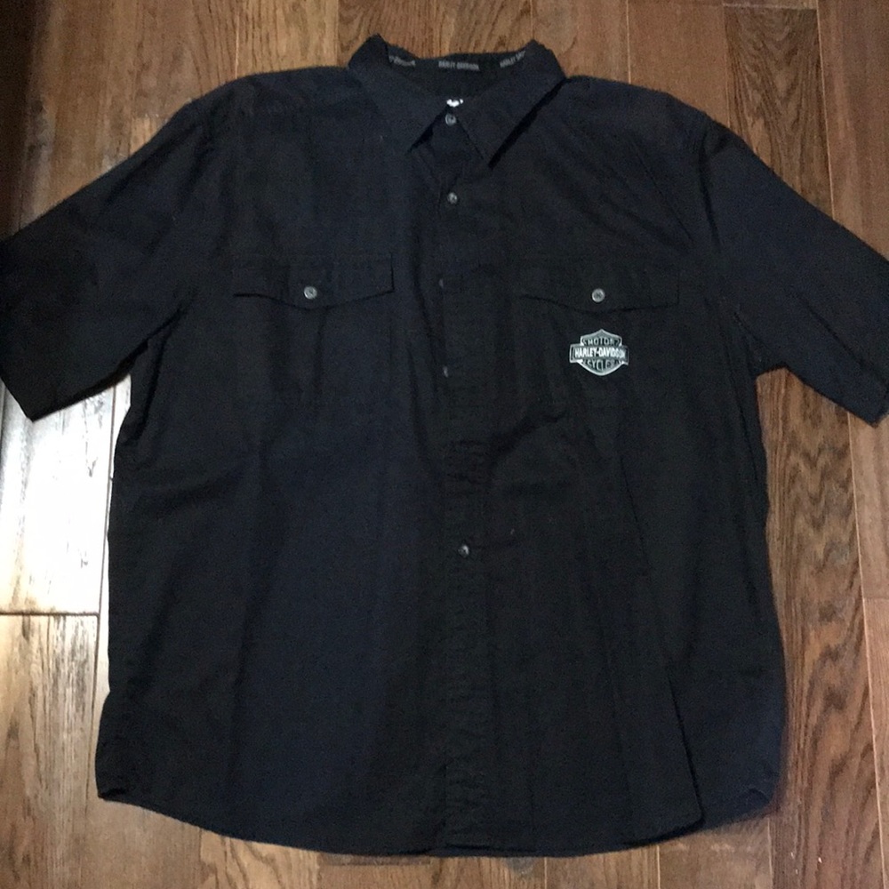 Harley Davidson short sleeve button down shirt